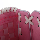 Maxbell Left Handed Softball Glove Leather Wear-resistant Youth Baseball Mitt Pink