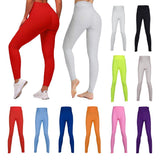Maxbell Women's High Waist Yoga Pants Tummy Control Butt Lift Tights White M