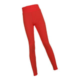 Maxbell Women's High Waist Yoga Pants Tummy Control Butt Lift Tights Red L