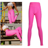 Maxbell Women's High Waist Yoga Pants Tummy Control Butt Lift Tights Pink M