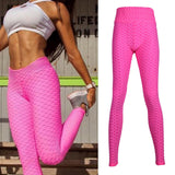 Maxbell Women's High Waist Yoga Pants Tummy Control Butt Lift Tights Pink M
