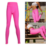 Maxbell Women's High Waist Yoga Pants Tummy Control Butt Lift Tights Pink M