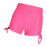 Maxbell Women Stretchy Butt Lifting Workout Running Yoga Shorts Rose Red S