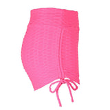 Maxbell Women Stretchy Butt Lifting Workout Running Yoga Shorts Rose Red L