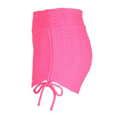 Maxbell Women Stretchy Butt Lifting Workout Running Yoga Shorts Rose Red XL