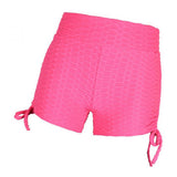 Maxbell Women Stretchy Butt Lifting Workout Running Yoga Shorts Rose Red XL