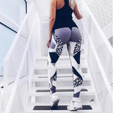 Maxbell Women High Elastic Yoga Pants Workout Running Yoga Leggings Leopard Print M