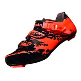 Maxbell Men Road Cycling Shoes Bike Bicycle Biking Shoe Sneaker Wide Feet Orange 40