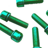 Maxbell 6 Pieces Road Bike Bicycle Disc Brake / Handlebar Stem Screw M5x18 Geen