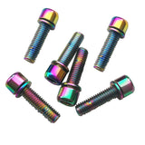 Maxbell 6 Pieces Road Bike Bicycle Disc Brake / Handlebar Stem Screw M5x18 Mtuicolor