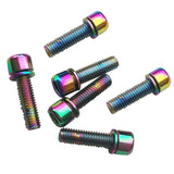 Maxbell 6 Pieces Road Bike Bicycle Disc Brake / Handlebar Stem Screw M5x18 Mtuicolor