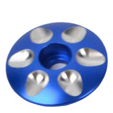 Maxbell 2pcs Aluminum Alloy Road Bicycle MTB Bike Stem Headset Top Cap Covers Blue