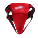 Maxbell Sanda Protective Gear Set Shin Leg Chest Guard Helmet Groin Protector Red