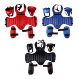Maxbell Sanda Protective Gear Set Shin Leg Chest Guard Helmet Groin Protector Red