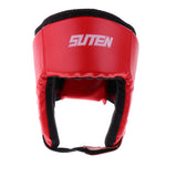 Maxbell Sanda Protective Gear Set Shin Leg Chest Guard Helmet Groin Protector Red