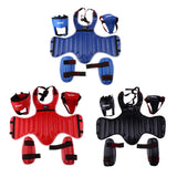 Maxbell Sanda Protective Gear Set Shin Leg Chest Guard Helmet Groin Protector Red