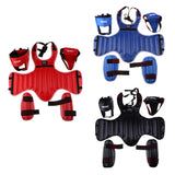 Maxbell Sanda Protective Gear Set Shin Leg Chest Guard Helmet Groin Protector Red