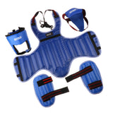 Maxbell Sanda Protective Gear Set Shin Leg Chest Guard Helmet Groin Protector Blue