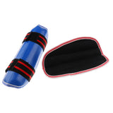 Maxbell Sanda Protective Gear Set Shin Leg Chest Guard Helmet Groin Protector Blue