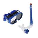 Maxbell Child Swimming Anti-Fog Goggles Kids Diving Mask & Breather Pipe Dark Blue