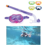 Maxbell Child Swimming Anti-Fog Goggles Kids Diving Mask & Breather Pipe Purple