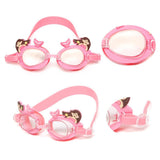 Maxbell Kids Swimming Goggles Anti-Fog Adjustable Silicone Eyewear Pink Swan