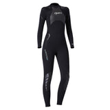 Maxbell Women 3mm Neoprene One-Piece Wetsuit Long Sleeve Diving Back Zip Jumpsuit M