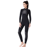 Maxbell Women 3mm Neoprene One-Piece Wetsuit Long Sleeve Diving Back Zip Jumpsuit M
