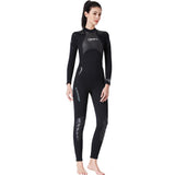 Maxbell Women 3mm Neoprene One-Piece Wetsuit Long Sleeve Diving Back Zip Jumpsuit M