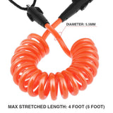 Maxbell 4ft 5.5mm Bodyboard Surfboard SUP Wrist Leash Leg Rope Coiled Cord  Orange