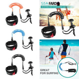 Maxbell 5ft Bodyboard Surfboard SUP Wrist Leash Leg Rope Coiled Cord Pad Cuff Orange