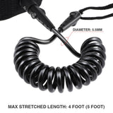 Maxbell 5ft Bodyboard Surfboard SUP Wrist Leash Leg Rope Coiled Cord Pad Cuff Black