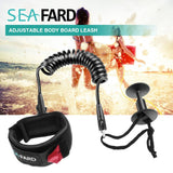 Maxbell 5ft Bodyboard Surfboard SUP Wrist Leash Leg Rope Coiled Cord Pad Cuff Black