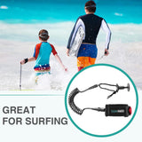 Maxbell 5ft Bodyboard Surfboard SUP Wrist Leash Leg Rope Coiled Cord Pad Cuff Black