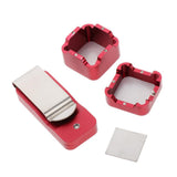 Maxbell Billiard Cue Chalk Case Holder Chalks Carrier Metal Box with Clip Red