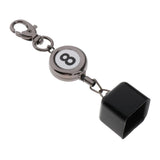 Max Billiards Snooker Pool Cue Chalk Retractable Holder with Number 8 Keychain