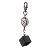 Max Billiards Snooker Pool Cue Chalk Retractable Holder with Number 8 Keychain