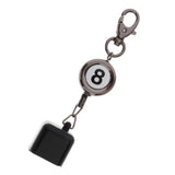Max Billiards Snooker Pool Cue Chalk Retractable Holder with Number 8 Keychain