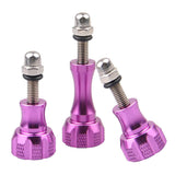 Maxbell Knob Thumb Screw Bolt Nut with Caps for GoPro HE HERO & HD HERO & HD HERO3 Purple