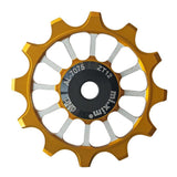 Maxbell 12T Bike Bearing Jockey Wheel Rear Derailleur Pulley Ceramic Bearing Golden
