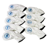 Max 4-AW  9pcs Golf Club Head Cover Irons Headcover Protector with Number White