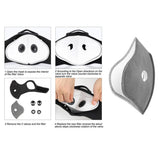 Maxbell Motorcycle Cycling Half Face Mask with Filter Activated Carbon Mask Gray