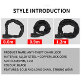 Maxbell Bicycle Cable Lock Anti-theft Bikes Motorcycle Chain Lock with Sleeve 0.9M