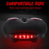 Maxbell Bicycle Front Seat Cushion Bike Seat with Waterproof Back Taillight Blue