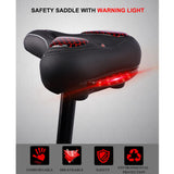 Maxbell Bicycle Front Seat Cushion Bike Seat with Waterproof Back Taillight Black