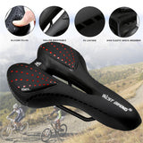 Maxbell Bicycle Seat Cycling Hollow Saddle Pad Replacement Soft Cushion Black+Red