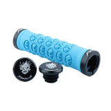 Maxbell Bike Handlebar Sleeve Rubber Bicycle Lock on Anti slip Grip Blue Skull