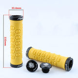 Maxbell Bike Handlebar Sleeve Rubber Bicycle Lock on Anti slip Grip Yellow Skull