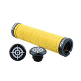 Maxbell Bike Handlebar Sleeve Rubber Bicycle Lock on Anti slip Grip Yellow Lattice