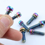 Maxbell 6 Pieces Bicycle Stem Bolts Ultralight Road Mountain Bike Screw 22.7x4.85mm